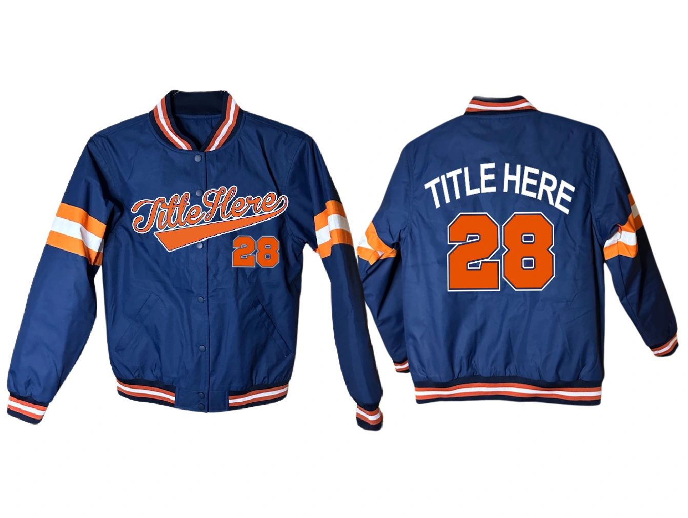 The "Design your own Jacket" Style 1 With Stitched Titles and Optional Number