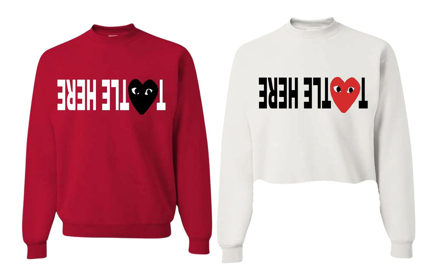 The "CDG" Custom Upside Down Cropped Crew Sweatshirt