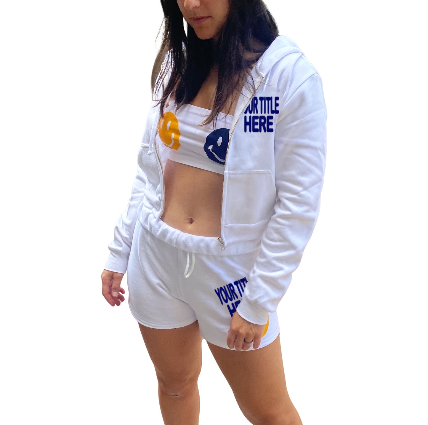 The "Happy" Cropped Zip Hoodie