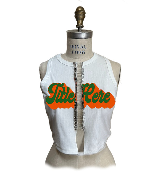 The "Safety Pin" Rib-Knit Racerback Cropped Tank Top