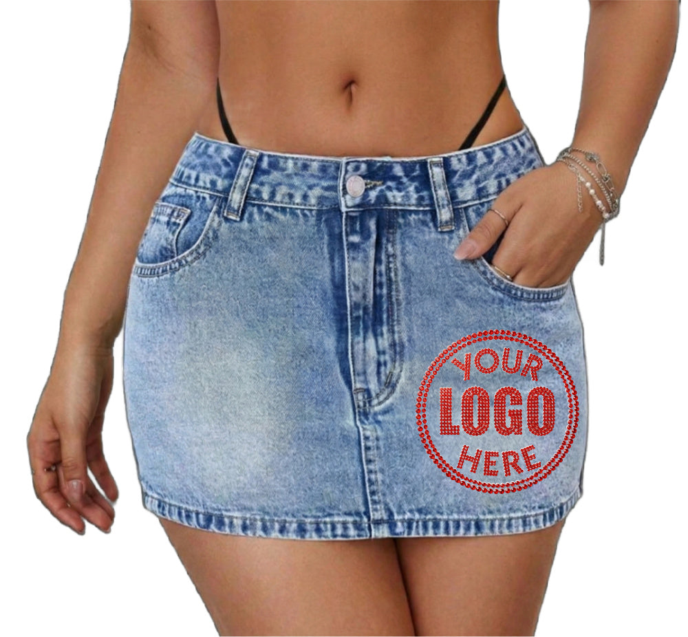 The Low Waist "Bling Logo" Skirt