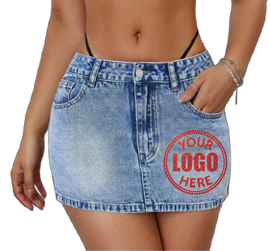 The Low Waist "Bling Logo" Skirt
