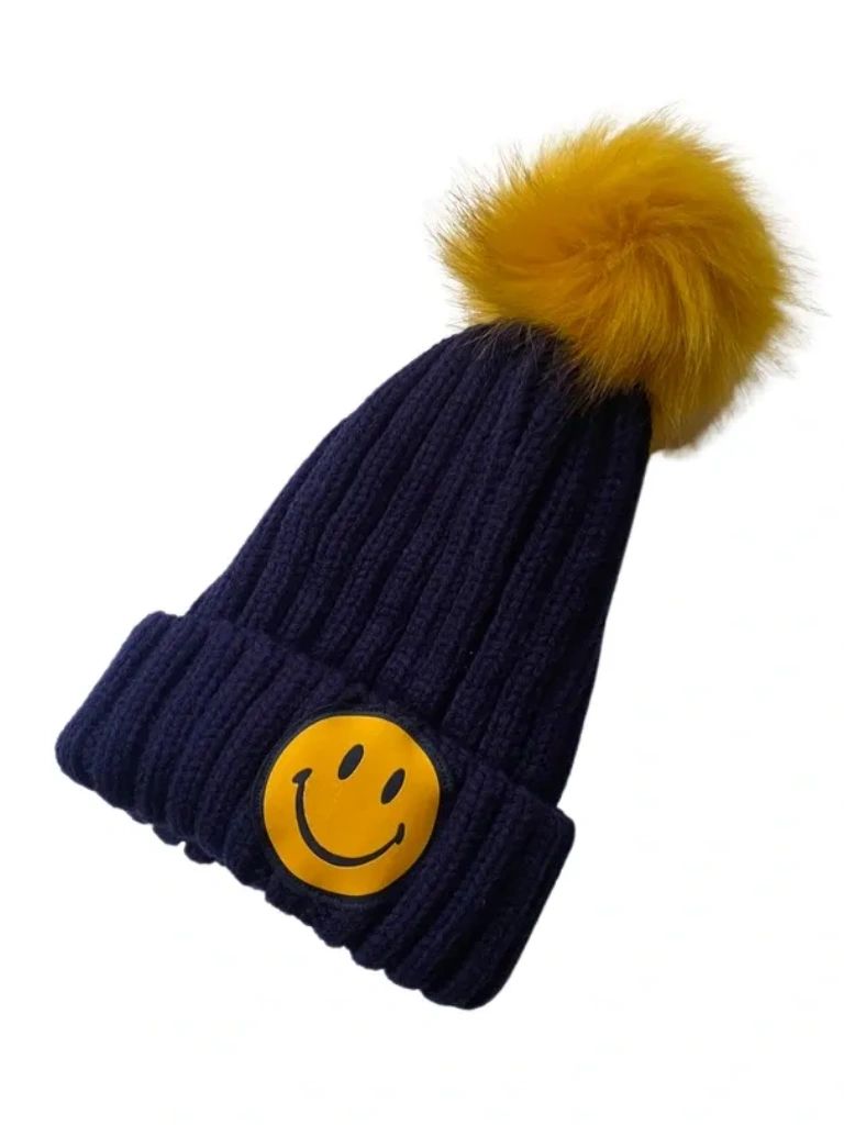 The "Happy" Pom Pom Hat